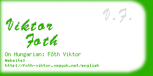 viktor foth business card